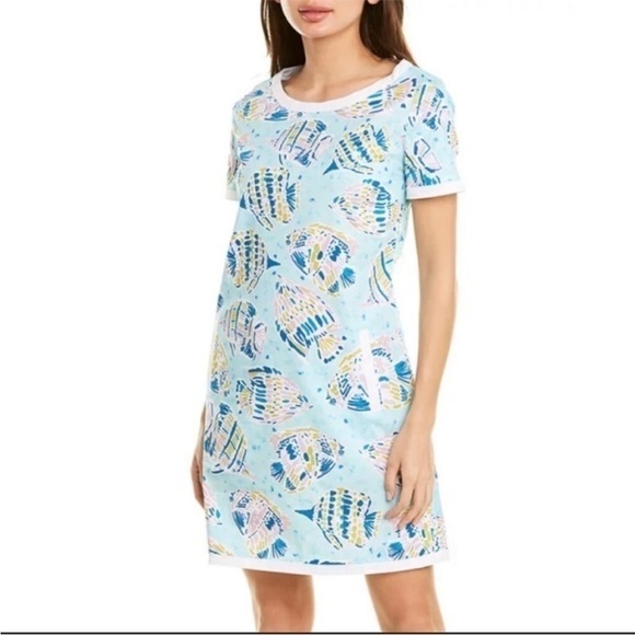 Tyler Boe Fish Print Dress with pockets Lilly Pulitzer Fun Beachy Inspired Style - Picture 3 of 15